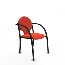 Piqueras y Crespo Pack 2 sillas Hell?n chasis 4 patas negro bali naranja oscuro