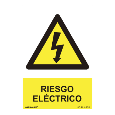 Cartel peligro riesgo electrico (pvc 0.7mm) 30x40cm normaluz