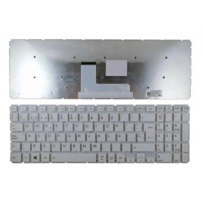 Teclado compatible para portátil TOSHIBA Satellite l50-b blanco sin marco