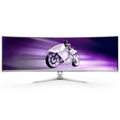 Monitor Gaming Ultrapanorámico Curvo Philips Evnia 8000 49M2C8900L 49/ Dual QHD/ 0.03ms/ 144Hz/ OLED/ Multimedia/ Blanco