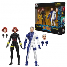 Pack 2 figuras hasbro marvel legends series earths mightiest heroes avengers black widow & quicksilver