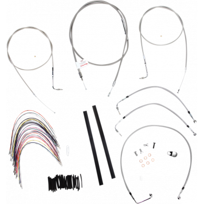 Kit completo de cable de manillar/línea de freno en acero inoxidable trenzado BURLY BRAND B30-1078