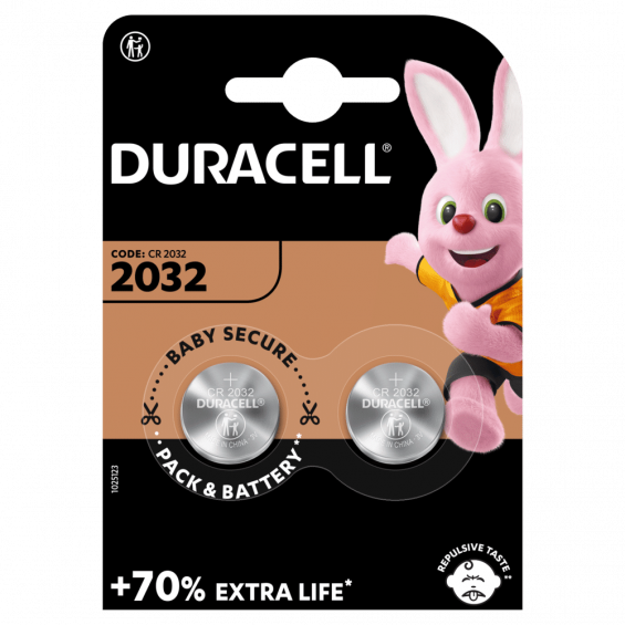 Pila de botón Duracell Litio CR2032 3V Blister de 2 unidades