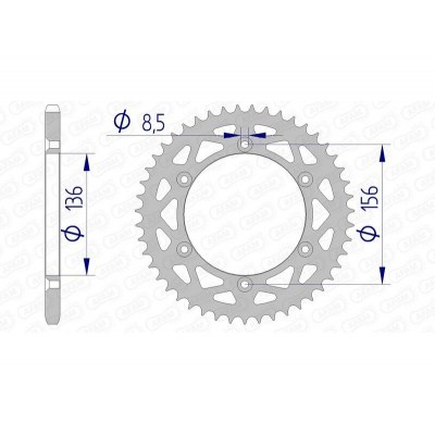 Corona AFAM aluminio 15206 - Paso 520 15206N-53