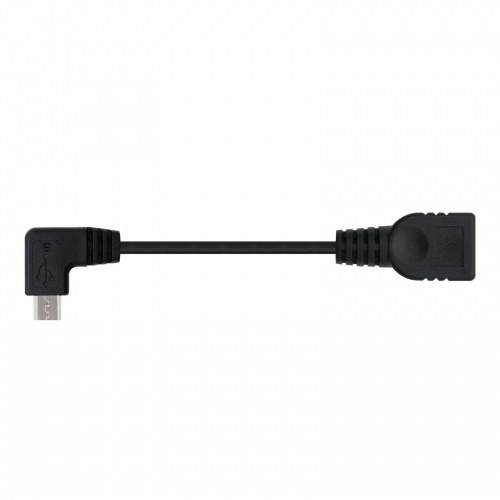 Nanocable 10.01.3600 Cable USB 2.0 OTG acodado, tipo Micro B/M-A/H, negro, 15cm