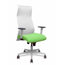 Piqueras y Crespo Sillón Sahuco blanco bali pistacho brazos blancos base blanca ruedas parqué 65mm