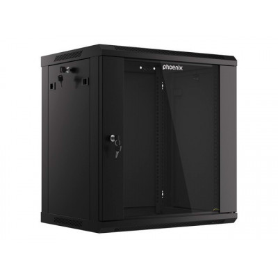 Armario rack phoenix 12u 600x450x640 auto - ensamblado 19'' hasta 60 kg negro