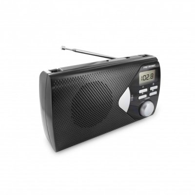 Metronic Radio Portatil AM/FM con Funcion Alarma - Pilas - Color Negro