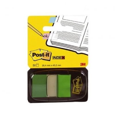 MARCADOR INDEX POST-IT MEDIANO 3M - DISPENSADOR 50 UNIDADES - VERDE