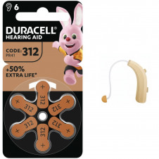 Duracell DA-312 Pila Audífono PR41 6PCS