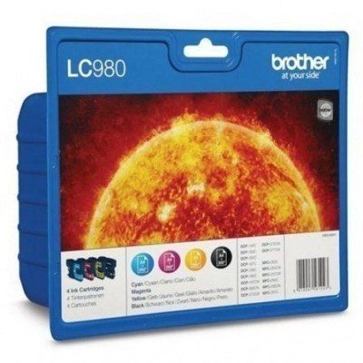 Brother LC980 Pack de 4 Cartuchos de Tinta Originales - LC980VALBP