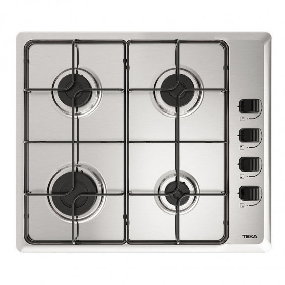 Placa de gas natural Teka HLX 640 KL, 4 zonas, mandos laterales, 7500W, ref. 112620032, inox