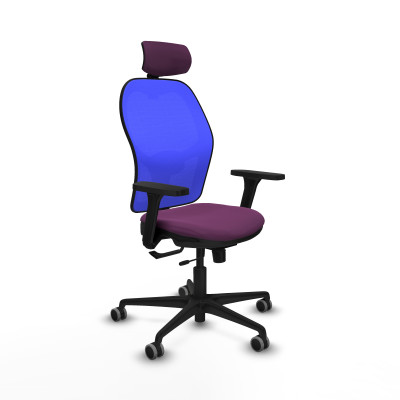 Jorquera traslack malla azul similpiel morado brazos 3D base nailon cabecero 2D ruedas 65mm engomada