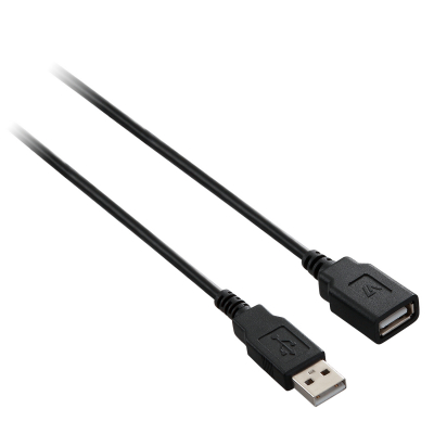 Cable de extensión USB negro con conector USB 2.0 A hembra a USB 2.0 A macho 1.8m 6ft