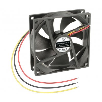 VENTILADOR 12Vdc 92x92x25mm 3,36W 3 Cables Friccion Luft