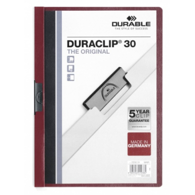 Duraclip 30 archivador PVC Borgoña, Transparente