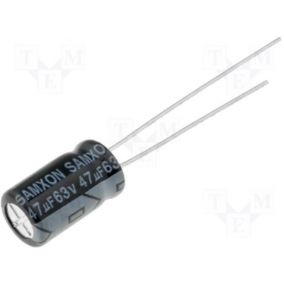 Condensador Electrolitico RADIAL 47uF 63Vdc 105ºC