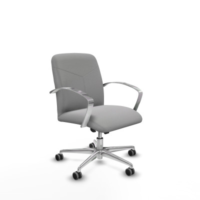 Caudete confidente basculante bali gris claro brazos aluminio base aluminio ruedas 65mm engomadas