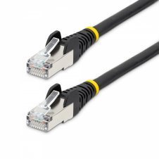 StarTech.com Cable de 0,5m de Red Ethernet CAT6a - Negro - Low Smoke Zero Halogen (LSZH) - 10GbE - 500MHz - PoE++ de 100W - Snagless sin Pestillo - RJ