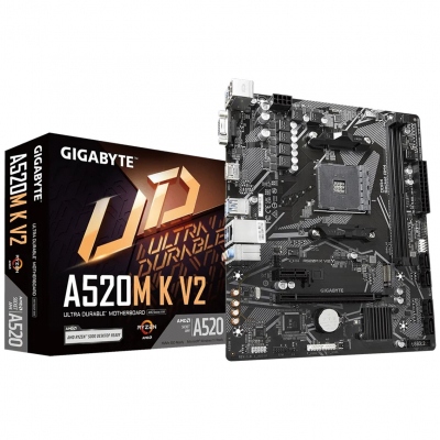 Placa base gigabyte a520m k v2 am4 m - atx - 2 x ddr4 - 4 x usb 3.2 - 2 x usb 2.0 - 1 x hdmi - 1 x d - sub - 1 x ps - 2