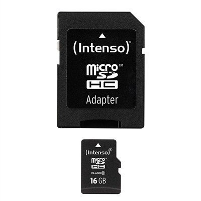 Tarjeta de memoria micro sd intenso 16gb cl10 + adaptador sd
