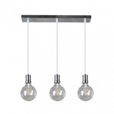 Lampara Prisco 3xe27 Cromo/transparente Bombillas Incluidas 24w 2700k 2550lm Regx64x12,5 Cm