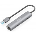USB3.0 DOCK AISENS USB-A A ETHERNET GIGABIT HUB 3XUSB-C GRIS 15CM
