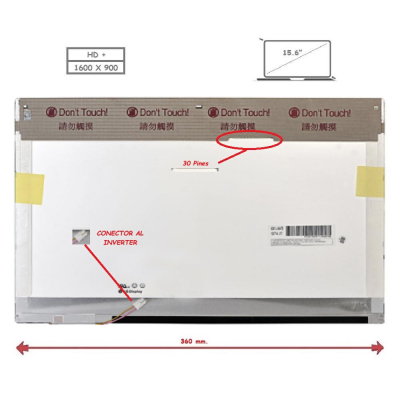 Pantalla para portátil LCD 15.6 30 pines WXGA