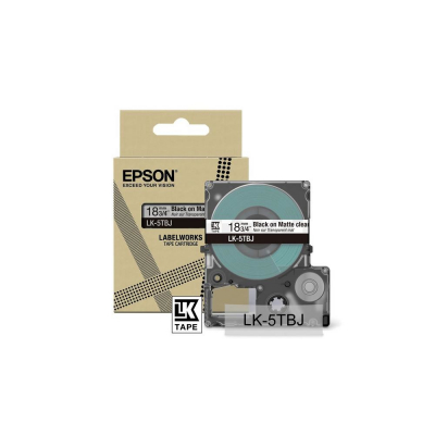 EPSON Cartucho de etiquetas Matte Tape Clear/Black 18mm(8m) LK-5TBJ