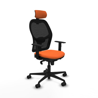 Jorquera sincro malla negra bali naranja brazos 1D base nailon cabecero 2D ruedas 65mm nailon