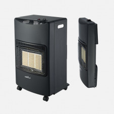 Estufa De Gas Plegab.popa 4200w Negro 3sist.seguri Antivuelc.ruedas Y Asa 73x42x14/33cm