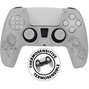Funda Silicona + Grips FR-TEC Dragon Ball Super silicona termocromática para Mando PS5/ Negra