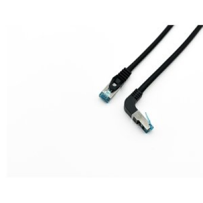 LATIGUILLO APANTALLADO S/FTP CATEGORIA 6A CONECTOR ANGULO RECTO LIBRE HALOGENOS 1M COLOR NEGRO
