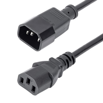 Cable iec c14 a iec c13 startech 1m - macho - hembra - negro