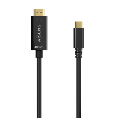 Cable Conversor HDMI 4K Aisens A109-0624/ USB Tipo-C Macho - HDMI Macho/ 1.8m/ Negro