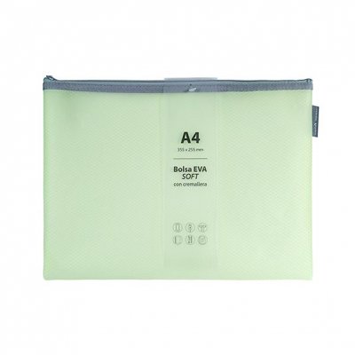 GRAFOPLAS Bolsa Zipper Eva mate A4 mint soft