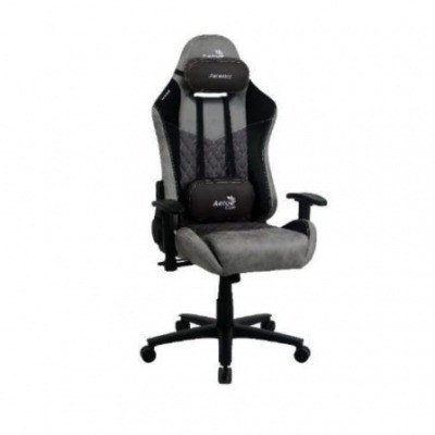SILLA GAMER AEROCOOL DUKEBK ASH BLACK - MARCO DE ACERO - MECANISMO MARIPOSA - RESPALDO AJUSTABLE - BALANCEO - PISTON GAS CLASE 4 - HASTA 150KG