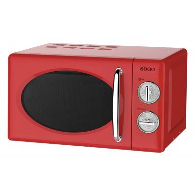 MICROONDAS SOGO SS890R S/GRILL 20L ROJO RETRO MECA