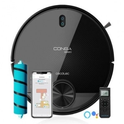 Robot Aspirador Cecotec Conga 3890 Ultra/ Friegasuelos/ Autonomía 150 Min/ control por WiFi