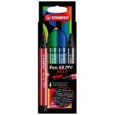 STABILO Pen 68 MAX rotulador Negro, Azul, Rojo 4 pieza(s)