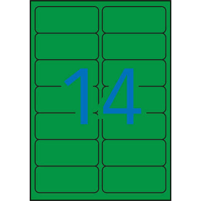 Apli Etiquetas Verdes Permanentes 99.1 x 38.1mm 20 Hojas