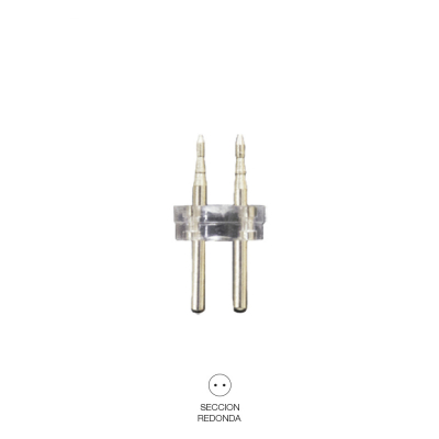 Conector tubo flexilux/flexiled 2 vias 13 mm recto-punta