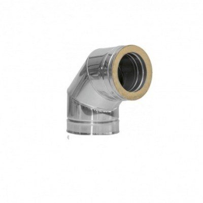 Codo 90º inoxidable 316L Dinak de doble pared de Ø100 mm DW Pellets