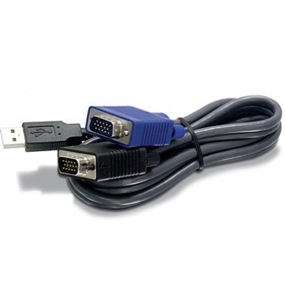 2.8m USB/VGA KVM cable para video, teclado y ratón (kvm) Negro 2,8 m