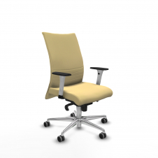 Piqueras y Crespo Albacete confidente sincro similpiel crema brazos 1D blancos base aluminio ruedas 65mm engomadas