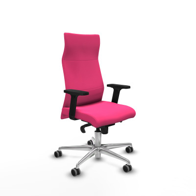 Albacete dirección sincro similpiel rosa brazos 2D base aluminio ruedas 65 engomadas