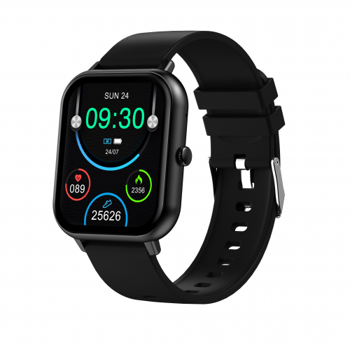 DCU Tecnologic Smartwatch Curved Glass Pro - Conexion Bluetooth 5.1 - Bateria de 230Mah - Sumergible IP67 - 27 Idiomas - Elegante y Funcional - Color Negro