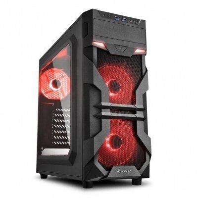 Caja ordenador gaming sharkoon vg7 - w atx 2 x usb 3.0 2 x usb 2.0 sin fuente rojo