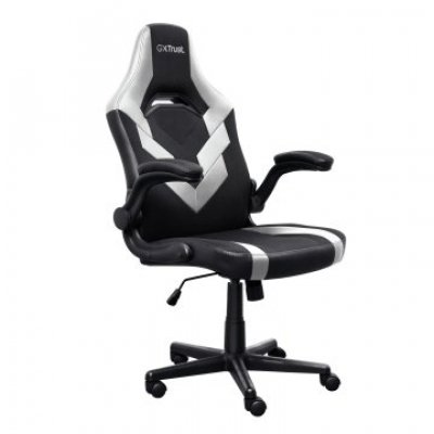 SILLA GAMER TRUST GXT 703 NEGRA/BLANCA 25130 ELEVADOR DE GAS CLASE 4 REPOSABRAZOS ABATIBLES BLOQUEO