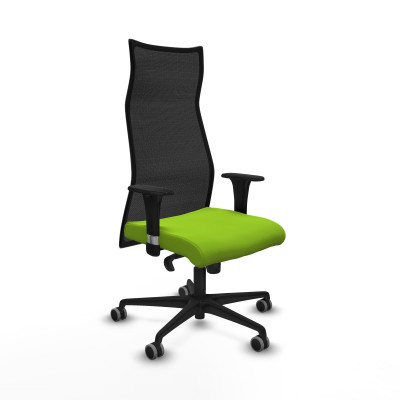 Albacete malla sincro malla negra similpiel pistacho brazos 1D base nailon ruedas 65mm engomadas